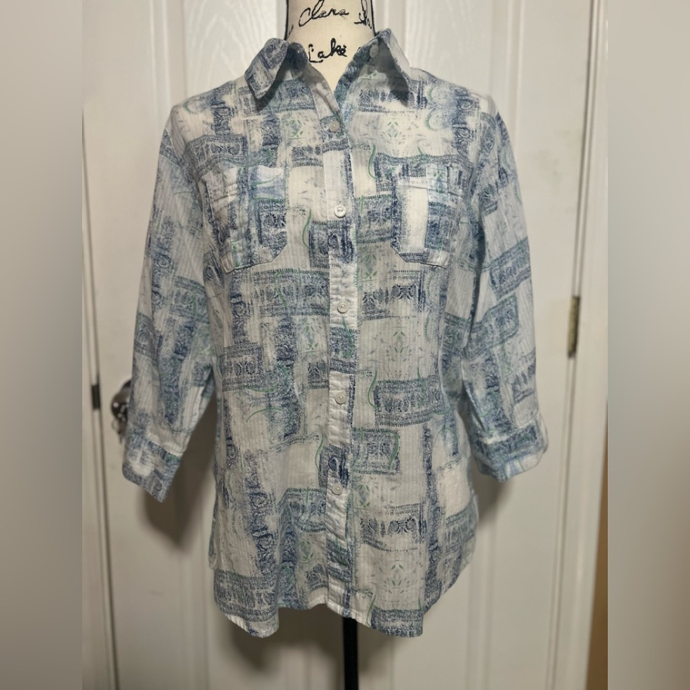 Vintage Woolrich 3/4 sleeve women’s Top Sz M